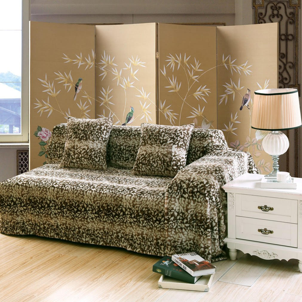 Ριχτάρι Τετραθέσιος 180x320 Silk Fashion leopard   Καφέ