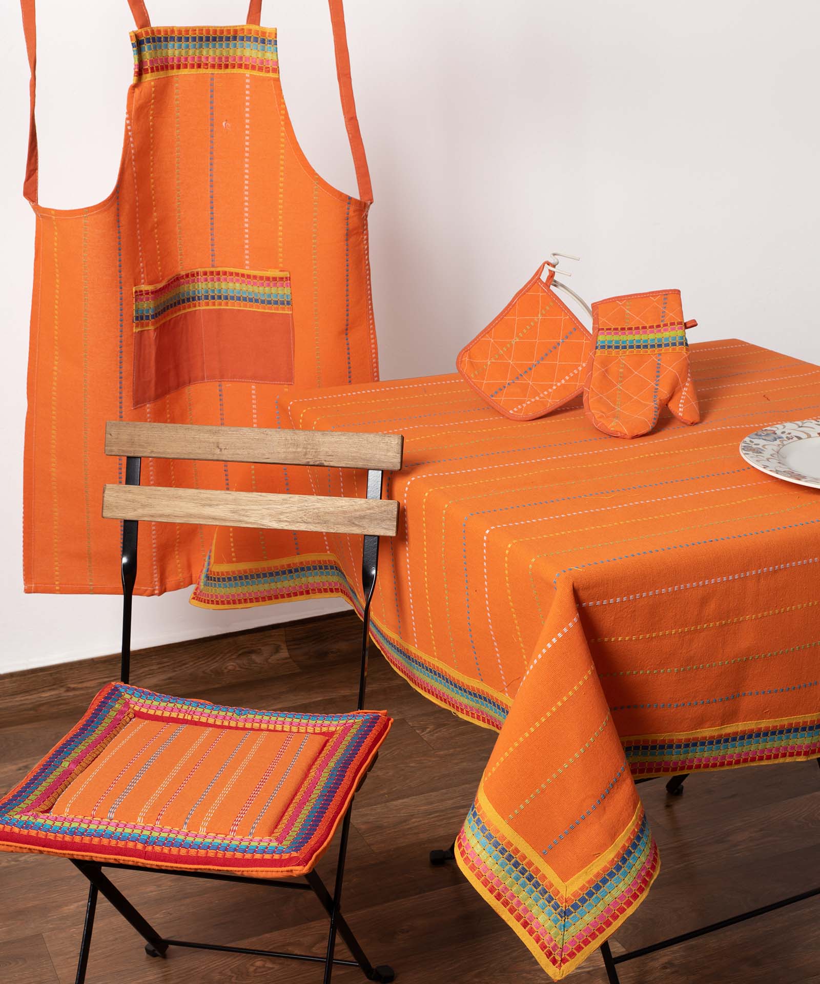 μαξιλάρι κάθισμα (40cm x 40cm ) moda ριγέ πορτοκαλί