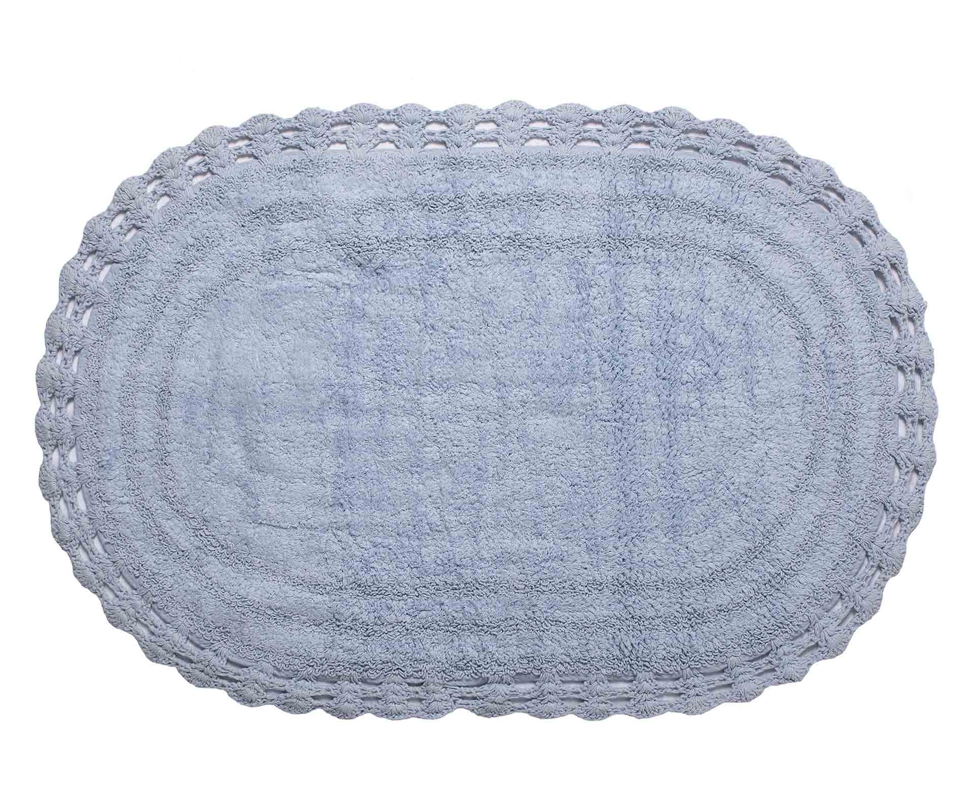 Πατάκι Μπάνιου 60x100 Silk Fashion Oval Σιέλ