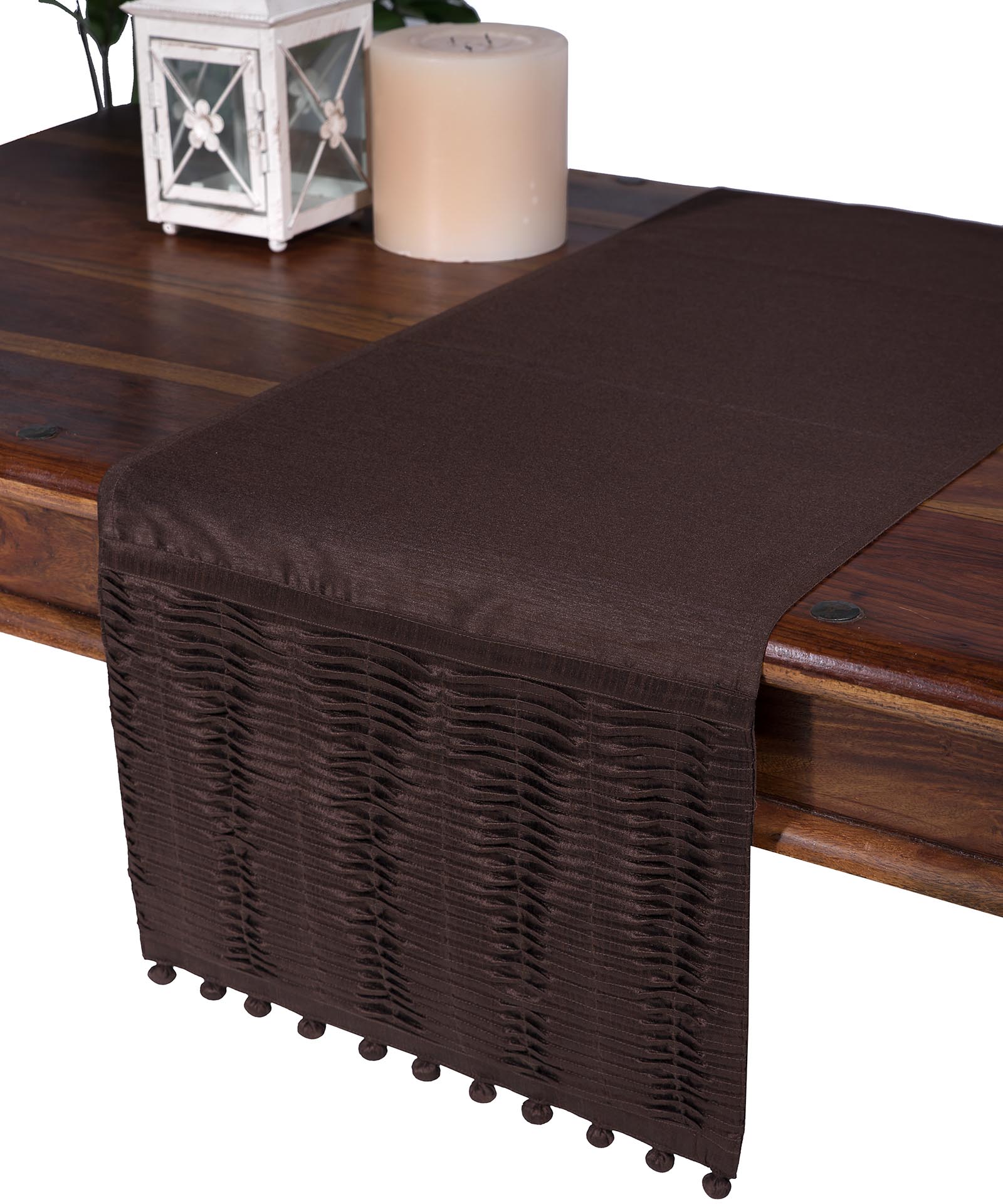 τραβέρσα  (40cm X 170cm)  3819 πλισέ καφέ