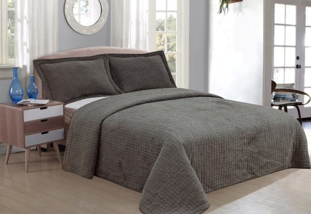 Κουβερλί Σετ Υπέρδιπλο All About Home Stonewashed Grey