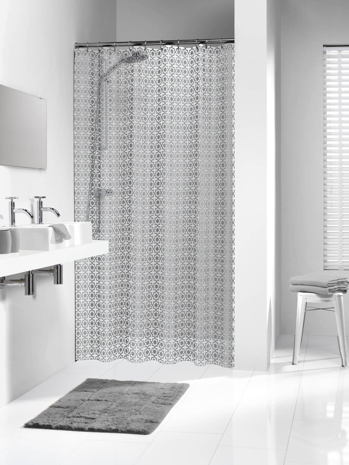 Κουρτίνα Μπάνιου Πλαστική Sealskin 180x200 Hammam silver