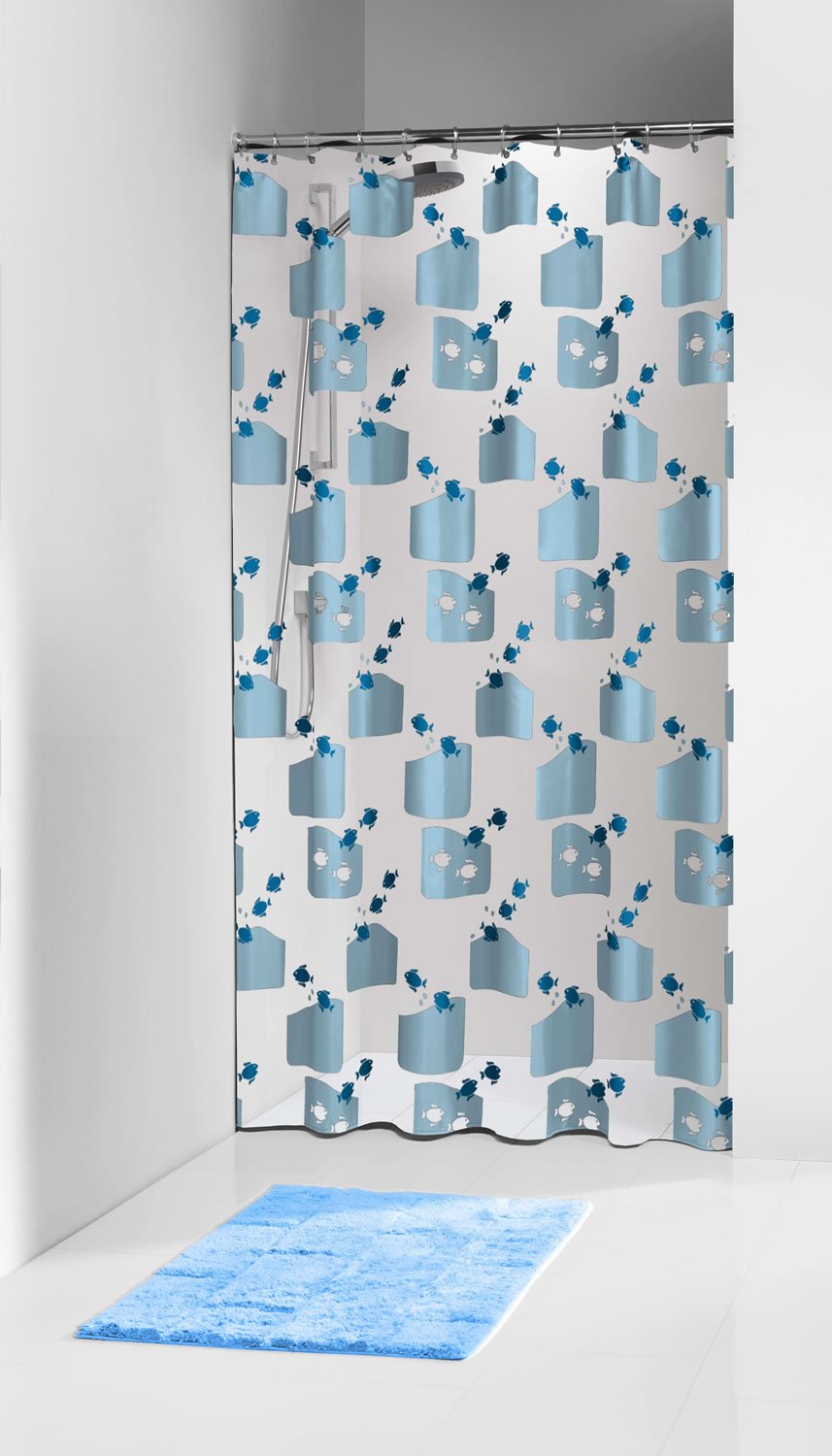 Κουρτίνα Μπάνιου Πλαστική Sealskin Elemental 180x200 Tropic blue