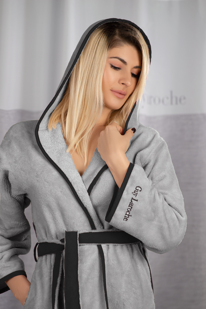 Μπουρνούζι Με Κουκούλα  Large Guy Laroche New Comfy Smoke