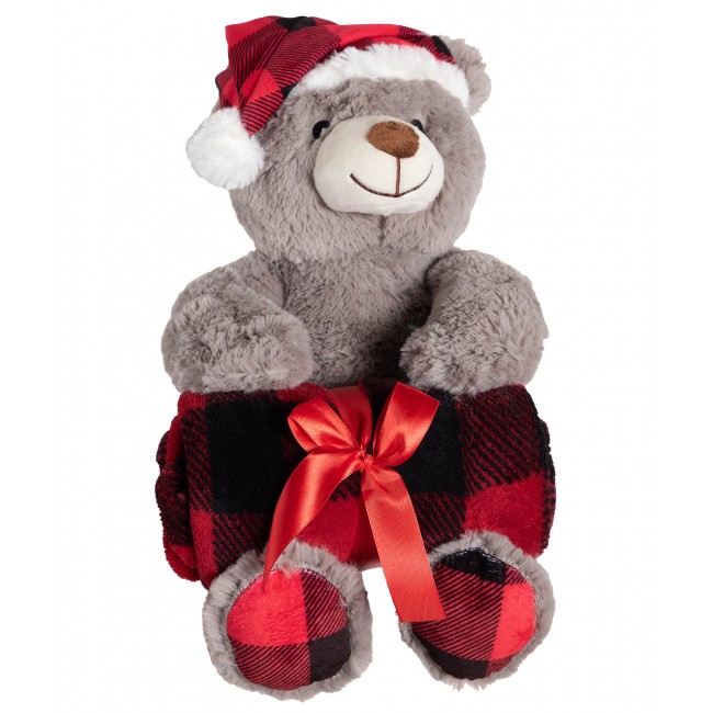 Κουβέρτα Flannel Με Αρκουδάκι  80x120 Silk Fashion Xmasbear Καφέ