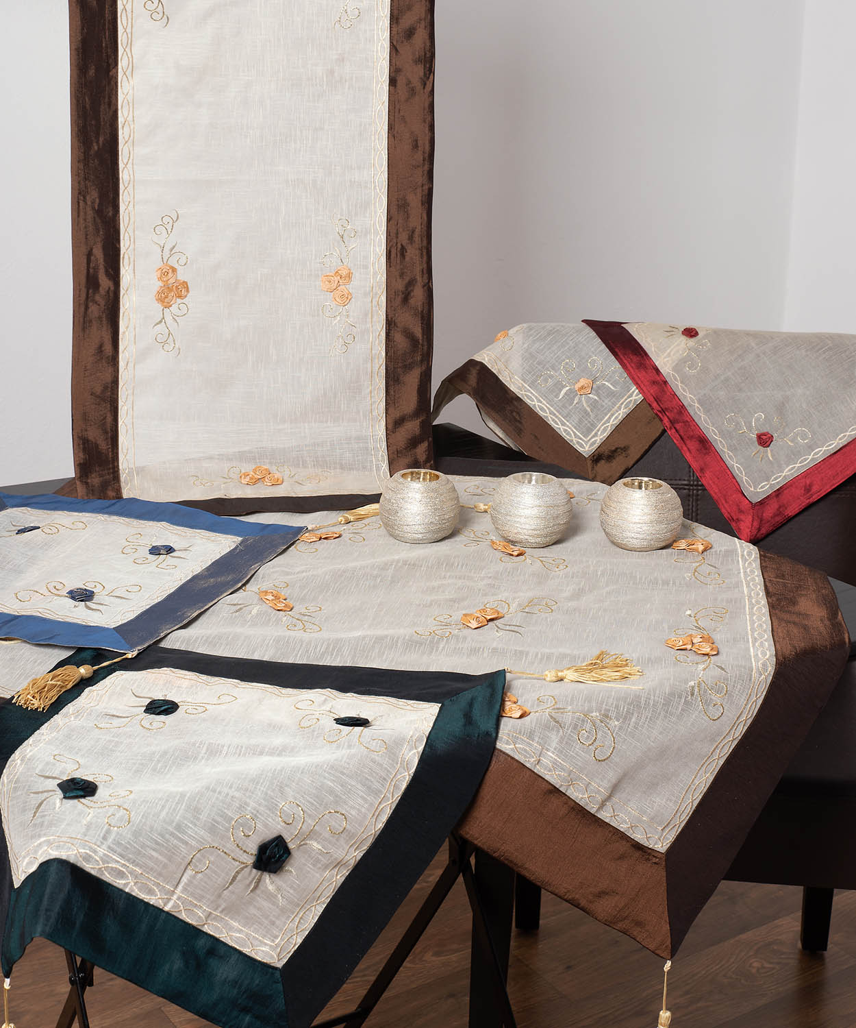 Σετ Κέντημα 4 Τεμαχίων  Silk Fashion 203 Καφέ