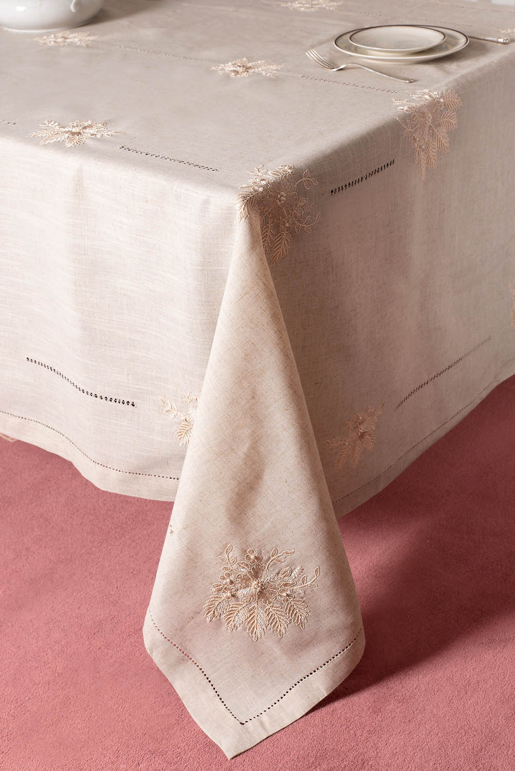 Τραπεζομάντηλο φαγητού με πετσέτες 160x220 Silk Fashion 4006 Γκρί