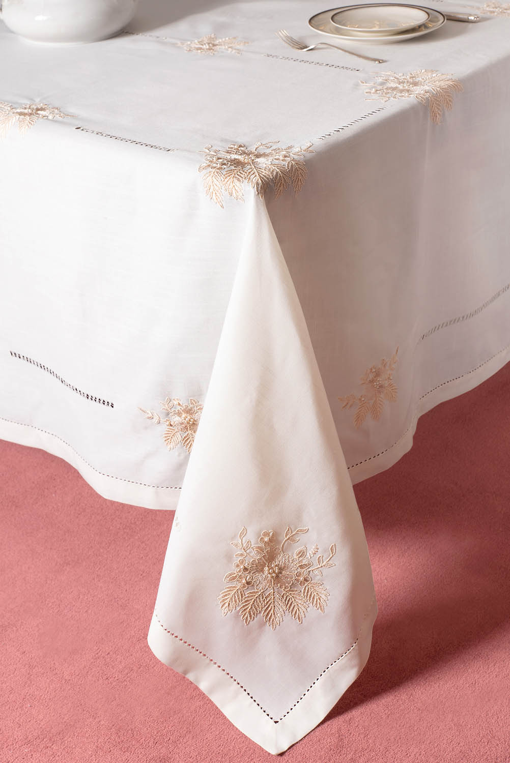Τραπεζομάντηλο φαγητού με πετσέτες 160x350 Silk Fashion 4006 Ivory