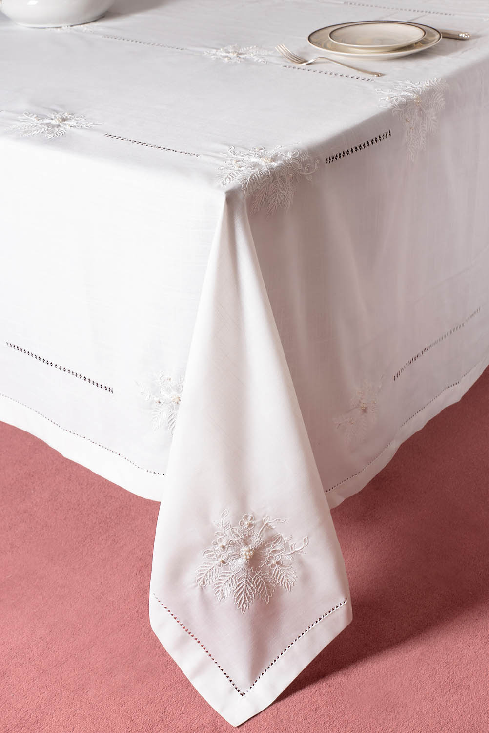Τραπεζομάντηλο φαγητού με πετσέτες 160x250 Silk Fashion 4006 Λευκό