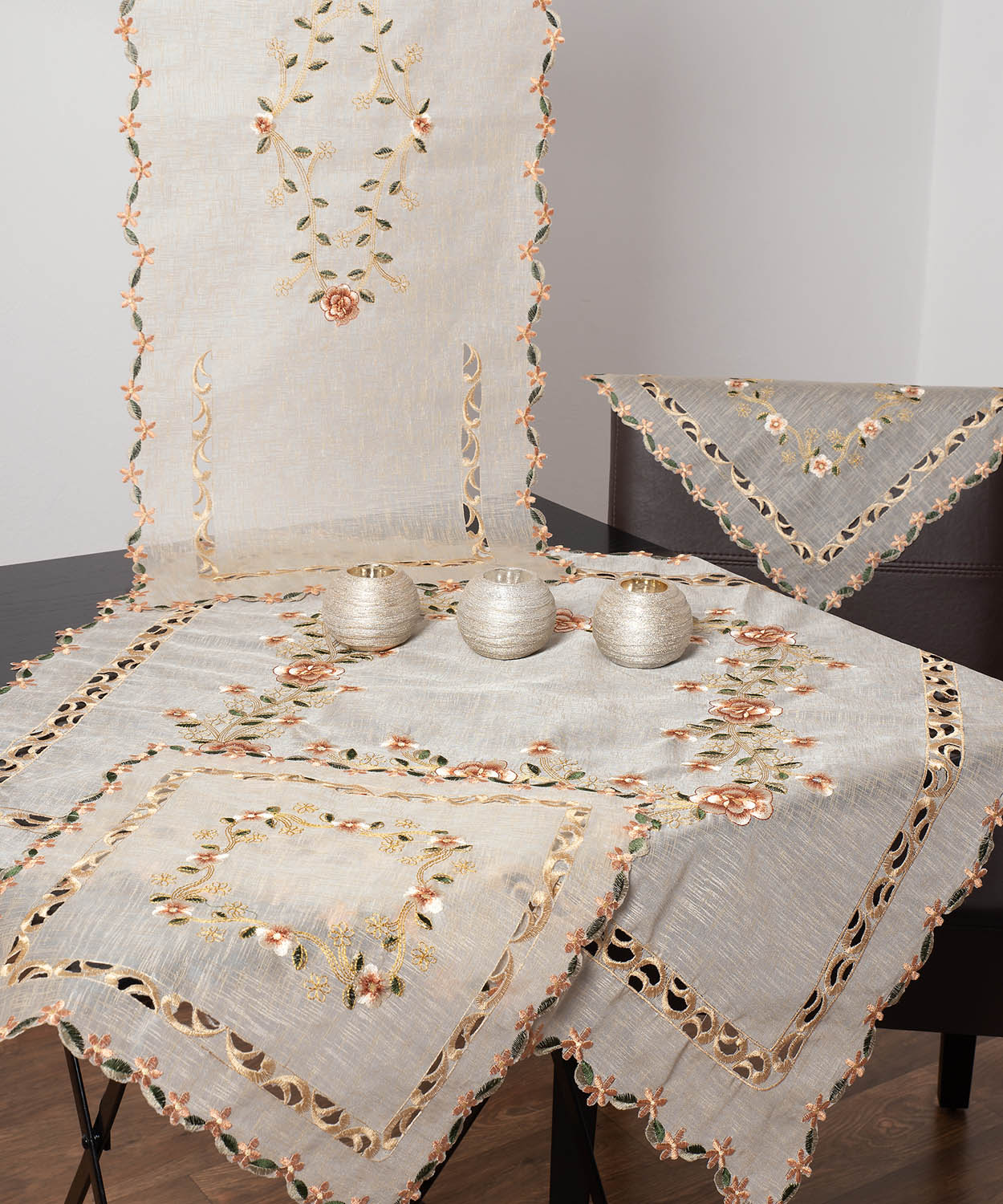 Καρέ 90x90 Silk Fashion 5336 Λαδί