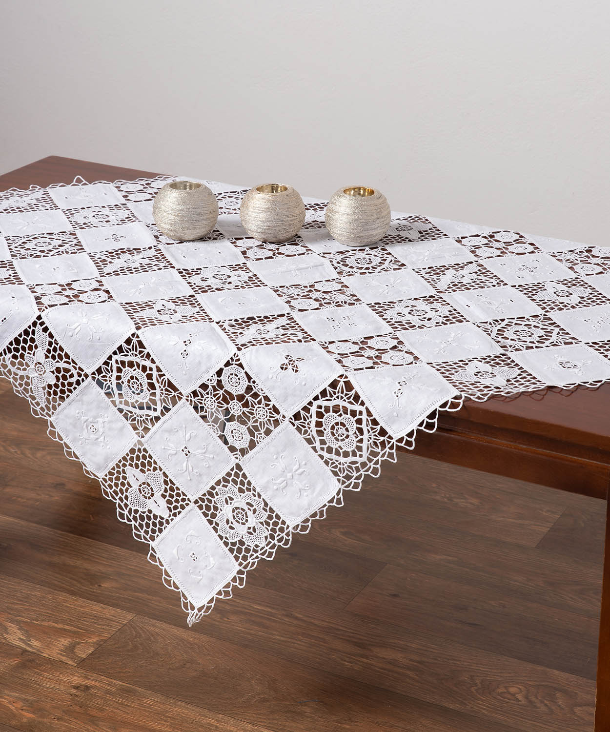 Καρέ 90x90 Silk Fashion 8509 Λευκό