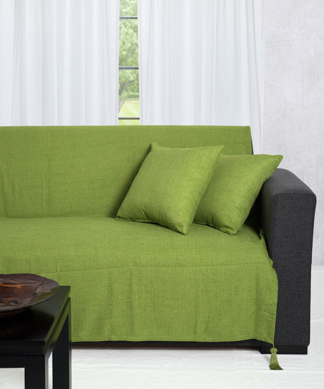 Ριχτάρι Πολυθρόνας 180x180 Silk Fashion 9925 Λαχανί
