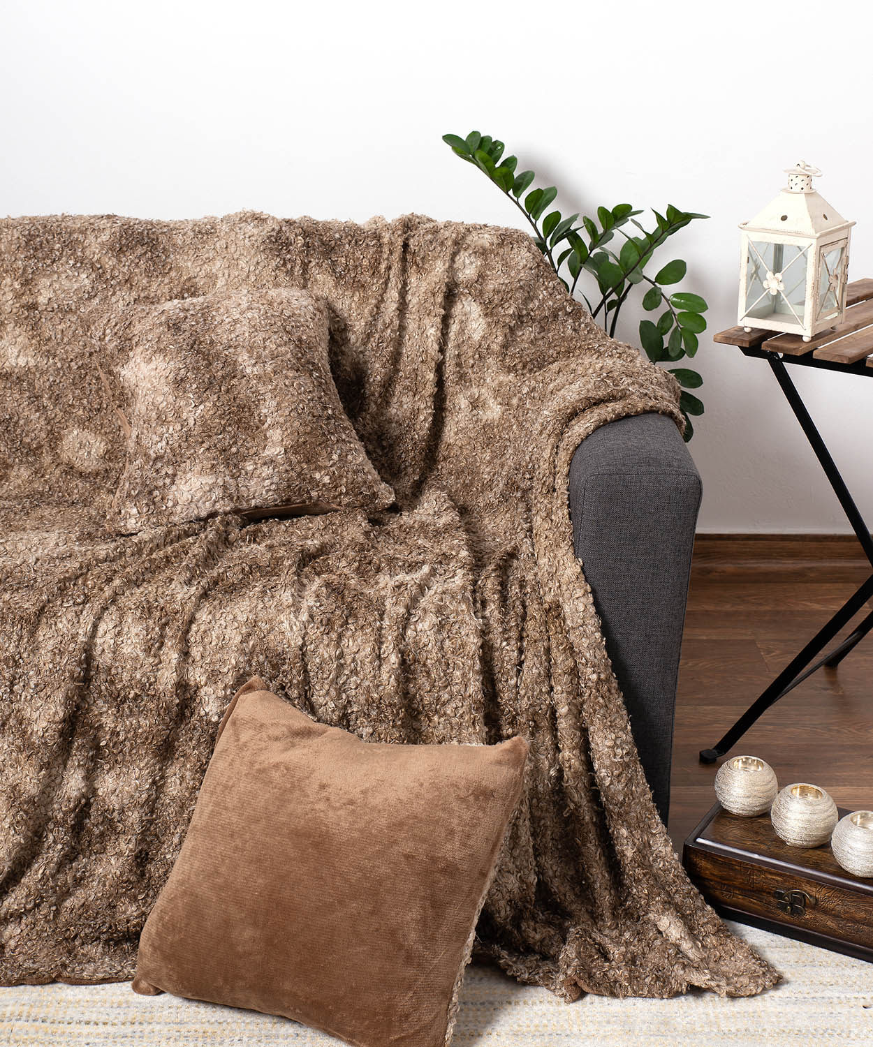 Ριχτάρι Τριθέσιο 180x320 Silk Fashion Astrakan Μπέζ