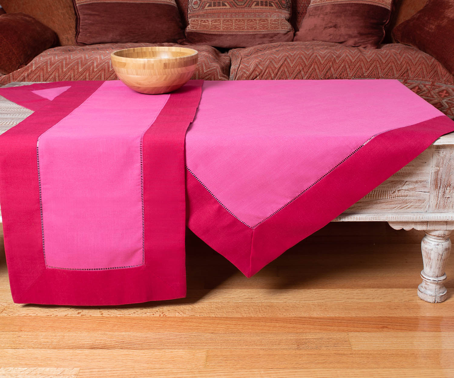 Τραπεζομάντηλο 160x250 Silk Fashion Bg17fm-6 Φούξια-Ανοιχτό Μώβ
