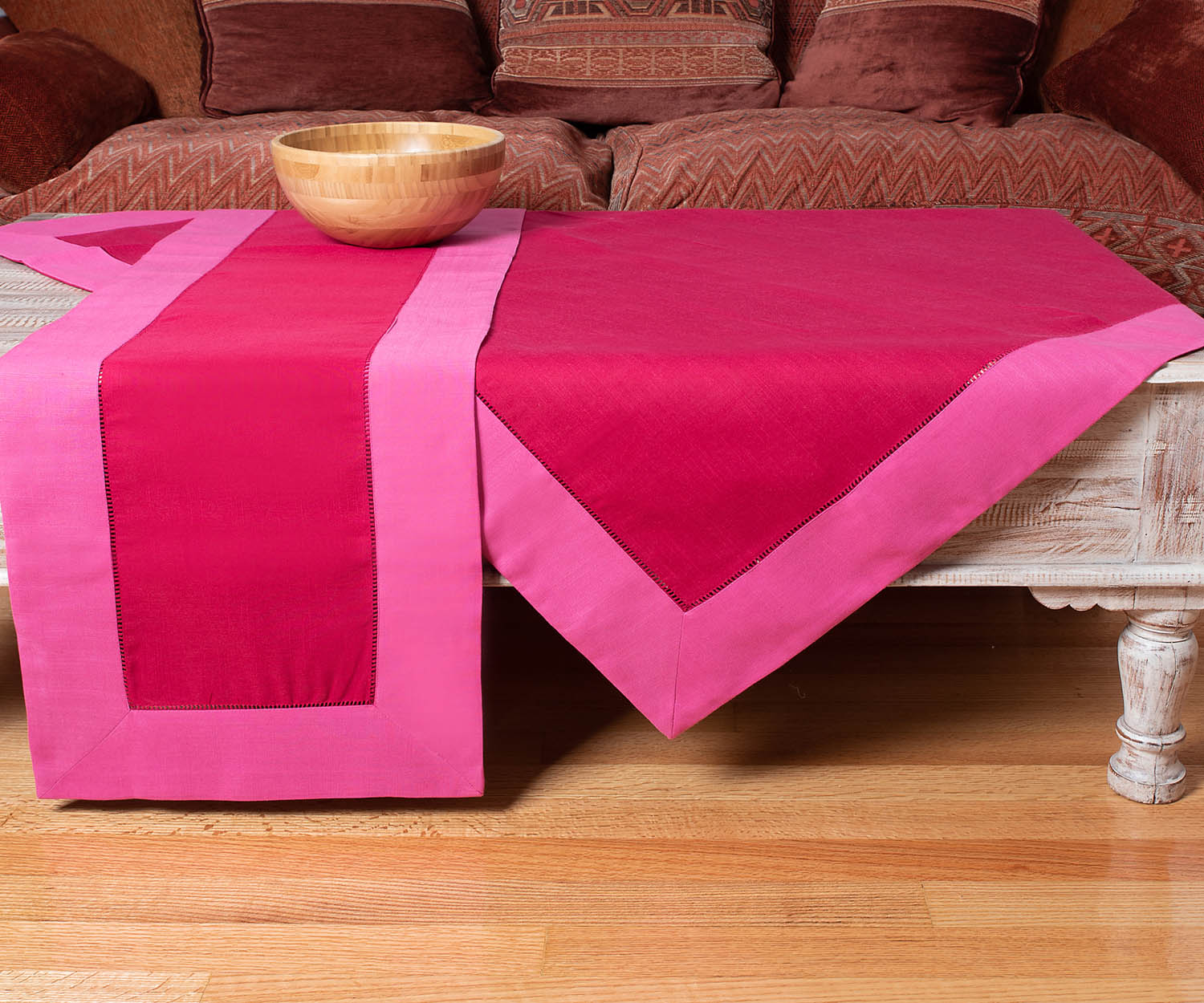 Τραπεζομάντηλο Ροτόντα R180 Silk Fashion Bg17mf-7 Ανοιχτό Μώβ-Φούξια