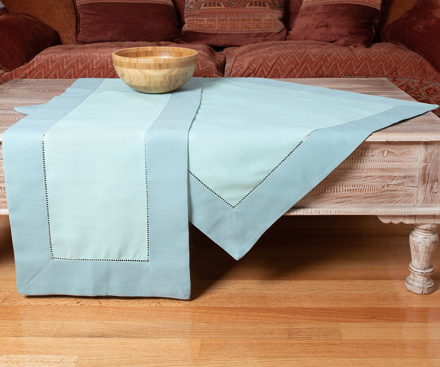 Τραπεζομάντηλο 160x220 Silk Fashion Bg17st-5 Σιέλ-Τυρκουάζ