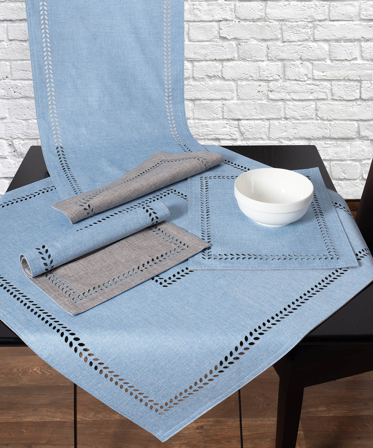 Καρέ 90x90 Silk Fashion Bg18siel2 Σιέλ-Γκρί