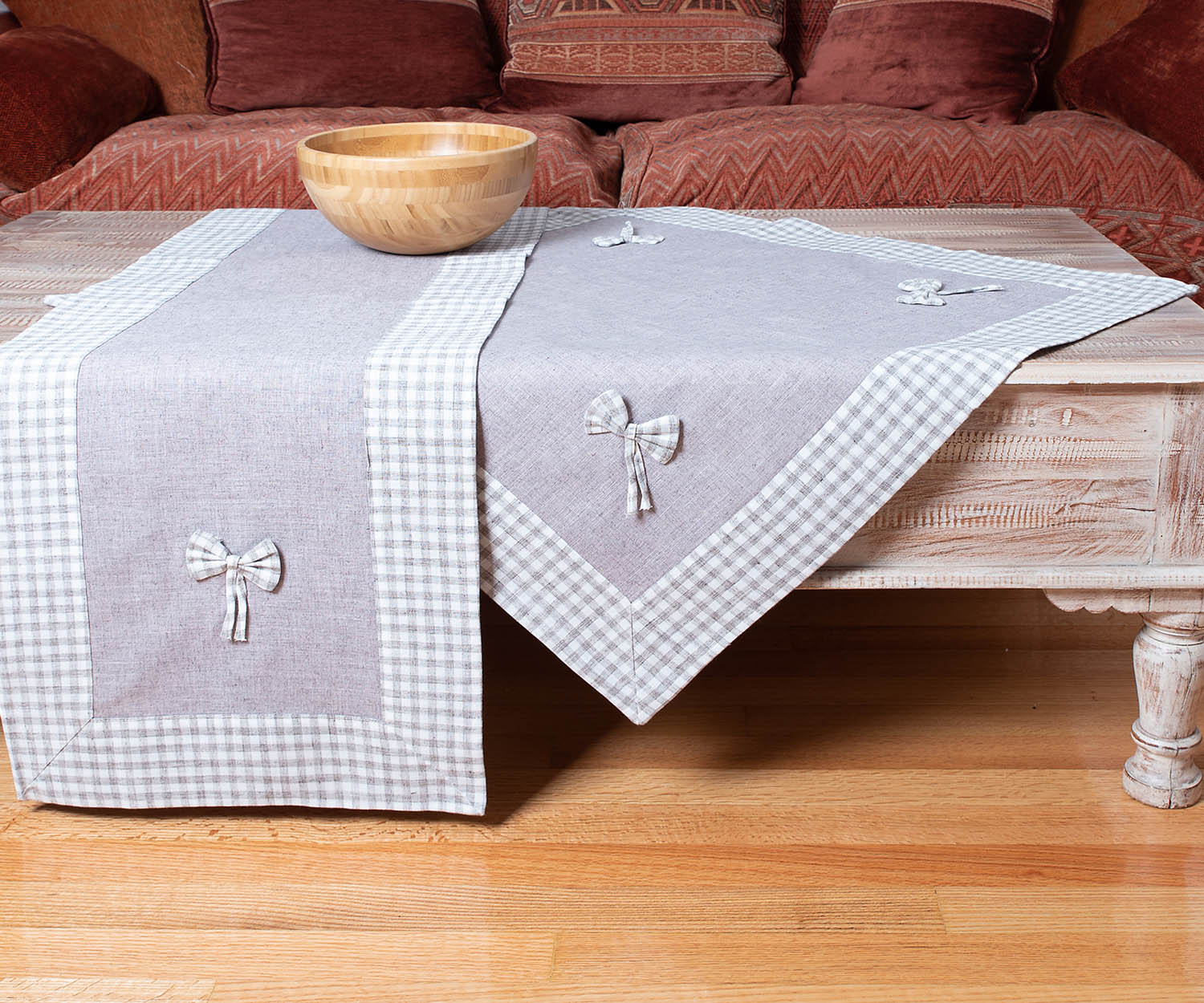 Τραπεζομάντηλο 140x180 Silk Fashion Bow Γκρί