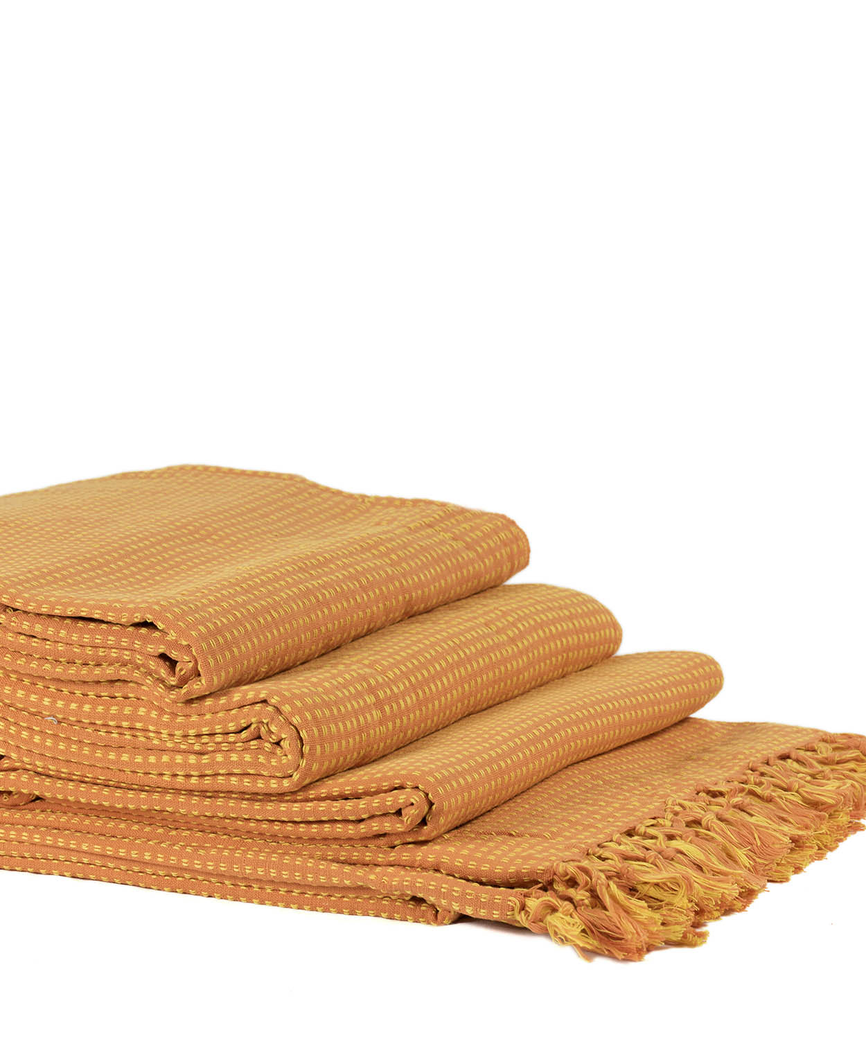 Σετ Ριχτάρια  3 Τεμαχίων Silk Fashion Dobby Πορτοκαλί-Κίτρινο
