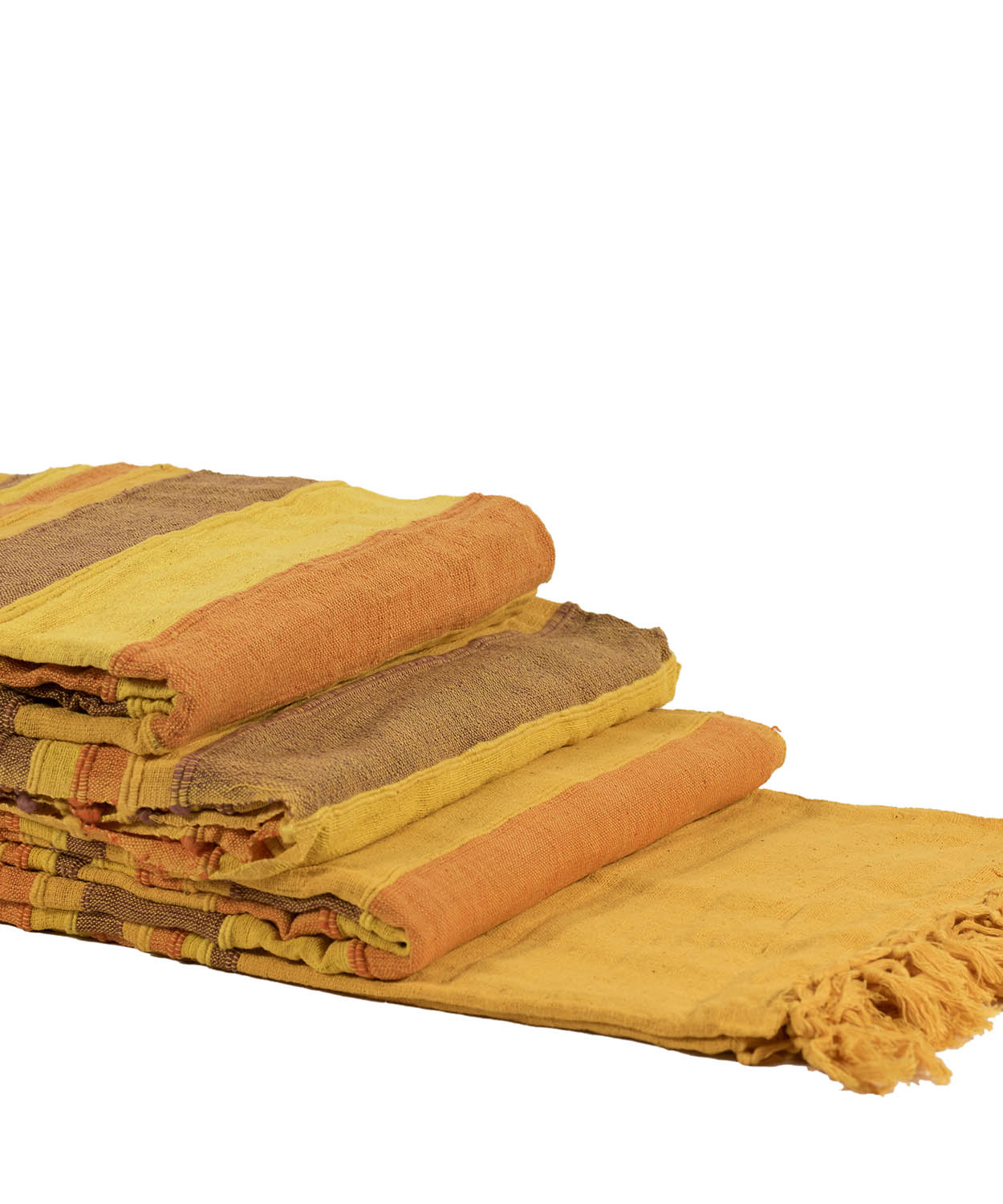 Σετ Ριχτάρια  3 Τεμαχίων Silk Fashion Kerala Κίτρινο-Πορτοκαλί