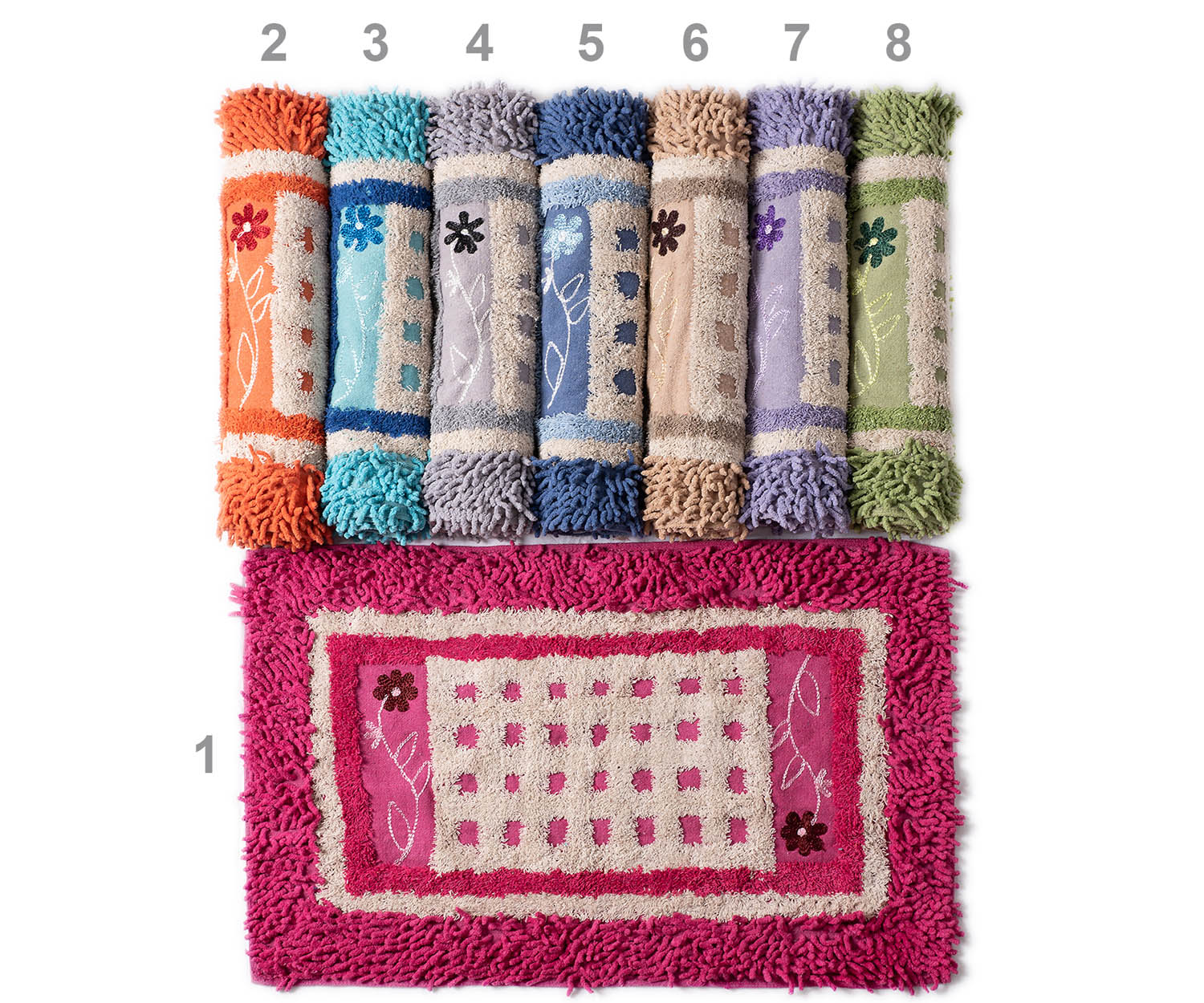 Πατάκι Μπάνιου 50x80 Silk Fashion Λουλούδι Γκρί