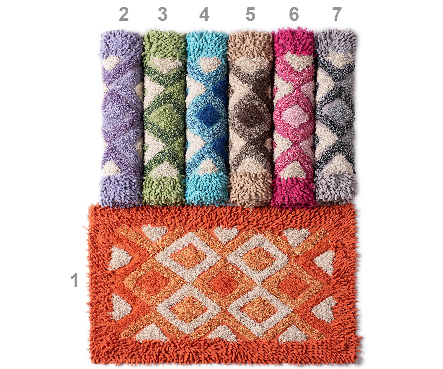 Πατάκι Μπάνιου 50x80 Silk Fashion Ρόμβος Πορτοκαλί
