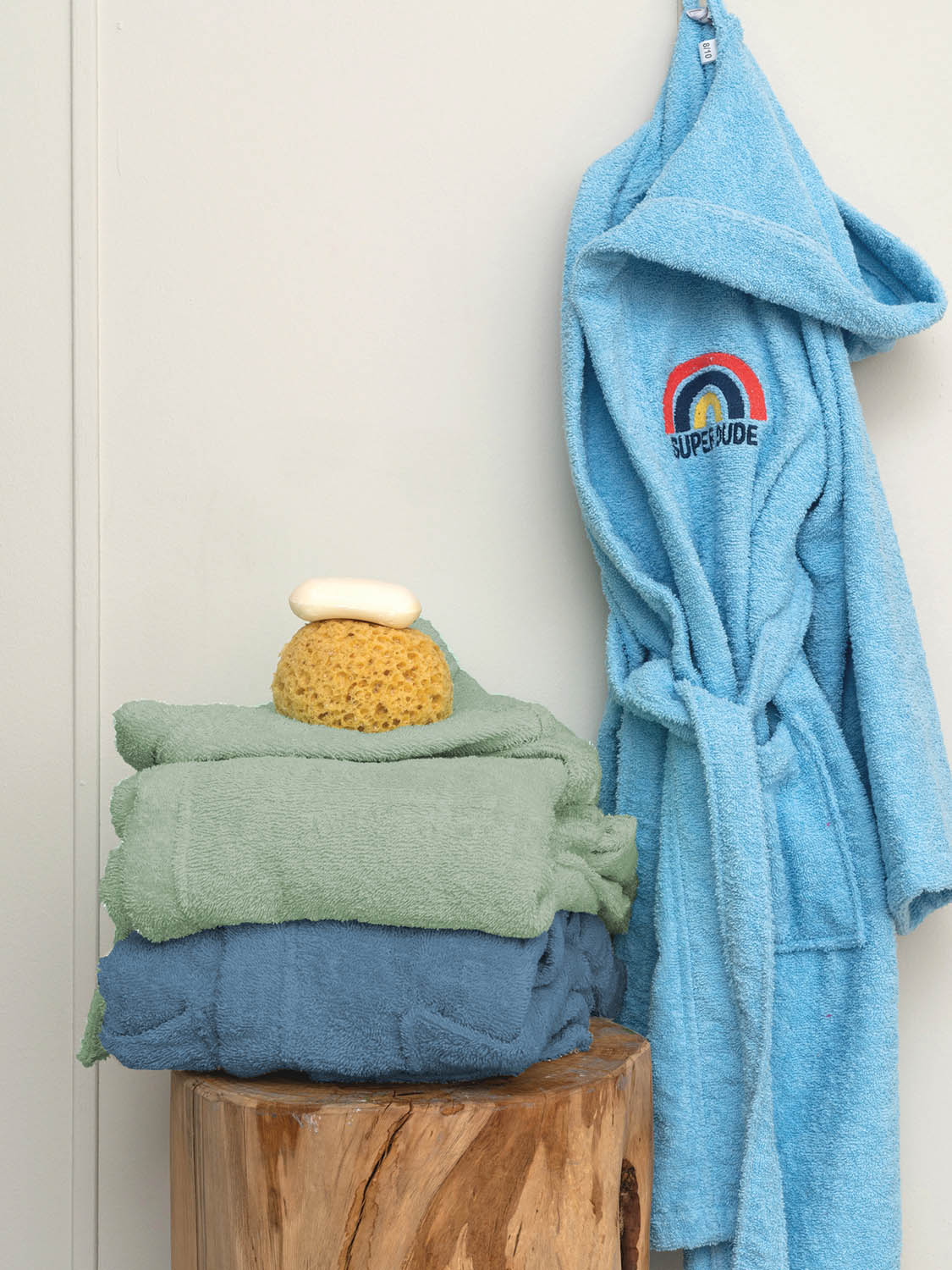 Μπουρνούζι με Κουκούλα Kids Bath SUPER DUDE BLUE 8-10
