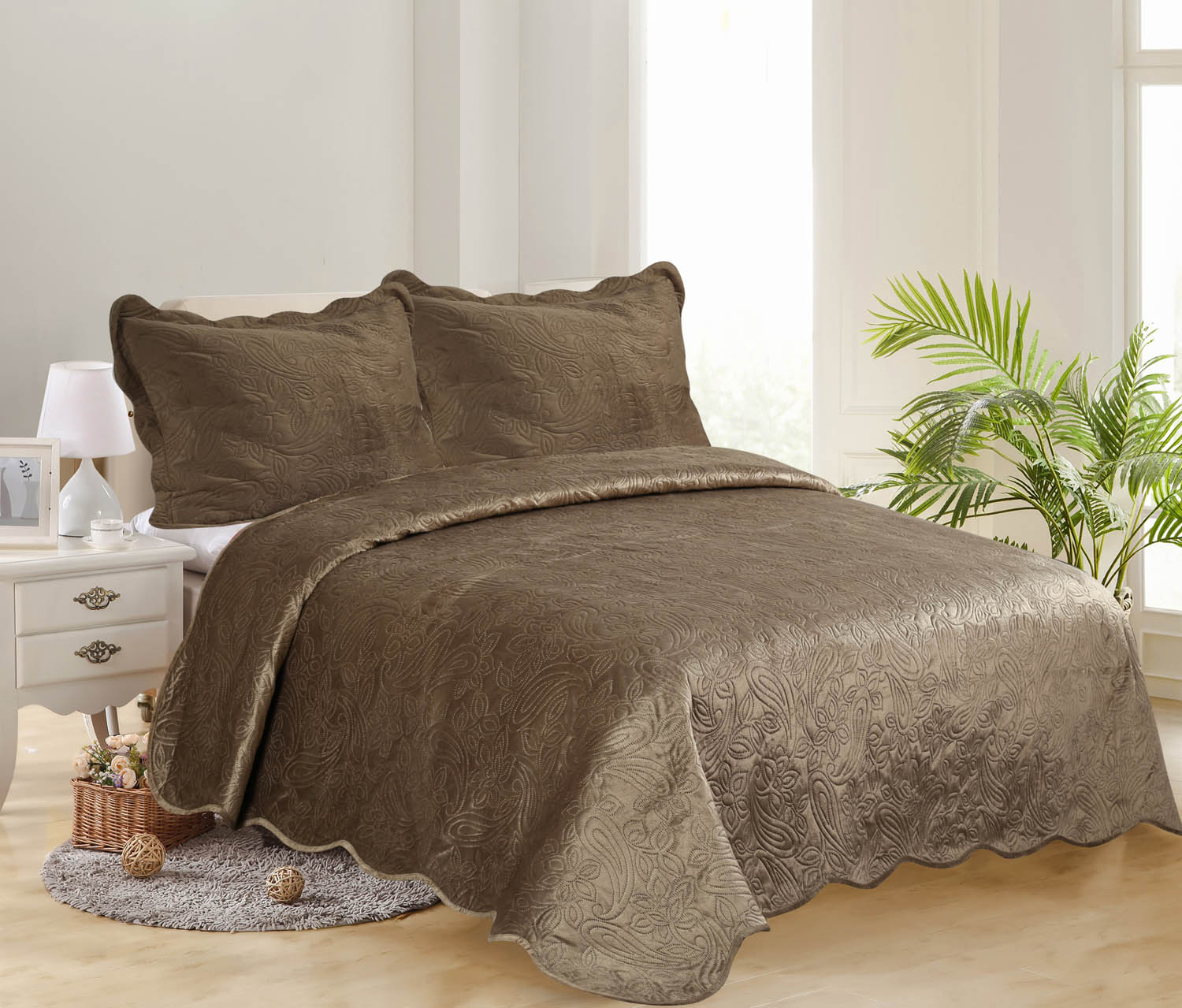 Σετ Κουβερλί Υπέρδιπλο 220x240 Silk Fashion Supersoft Λαχούρι 1 Smoke