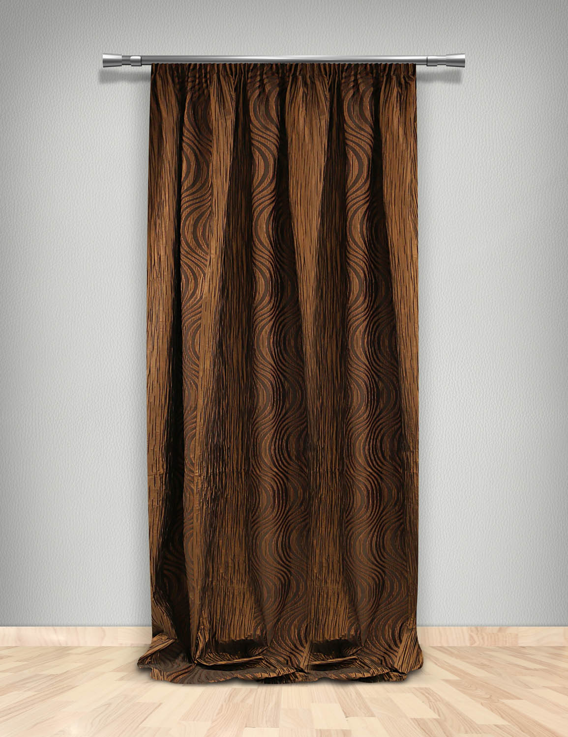 Κουρτίνα Με Τρέσα 145x300 Maison Blanche 72227/209 Ταφτάς Καφέ Πλισέ Ζακάρ